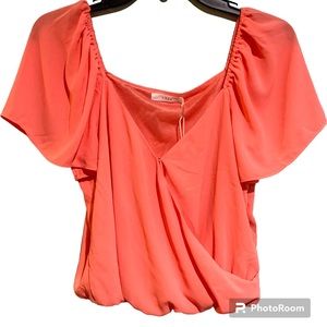 LUSH Faux Wrap Top NWT